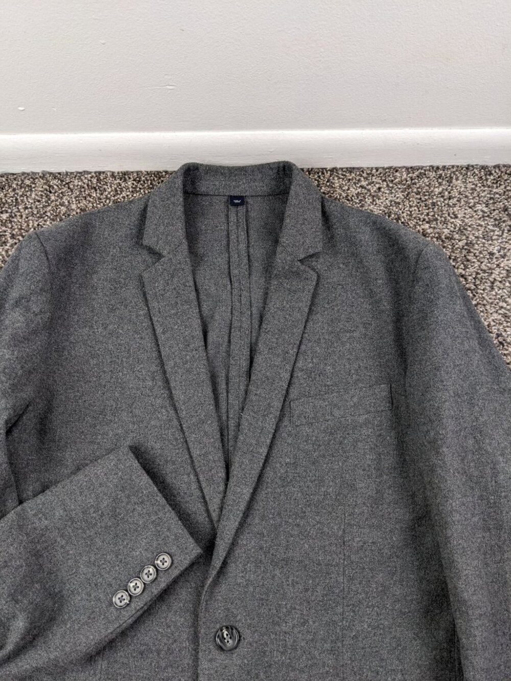 J Crew Knit Sport Coat Flannel Cotton Unstructured Thompson Gray Mens 38 38R - Picture 2 of 14